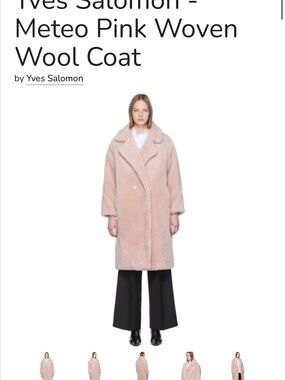 Yves Salomon Pink Blush Teddy Coat